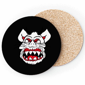 Discover Demon Monster Cat Halloween Fun Horror Devil Horns Coasters