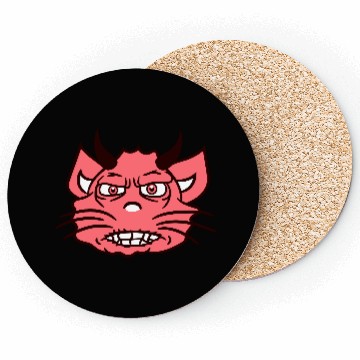 Discover Demon Monster Cat Halloween Fun Horror Devil Horns Coasters