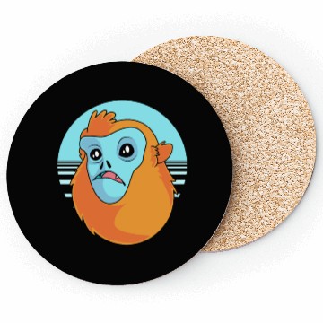 Discover Funny Monkey Face Golden Snub Nosed Monkey Coasters