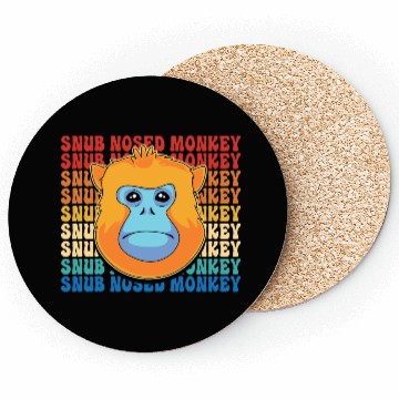 Discover Retro Golden Snub Nosed Monkey Cute Monkey Face Coasters