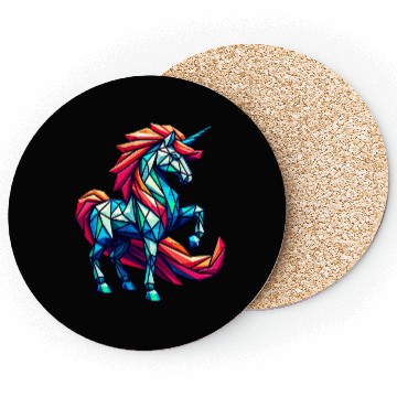 Discover Dynamic Geometric Unicorn with Rainbow Mane Coasters