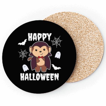 Discover Monkey Happy Halloween Cute Vampire Costume Coasters