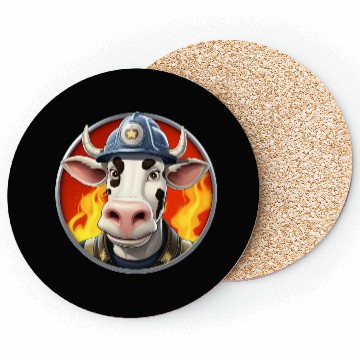 Discover Firefighter cow Coasters