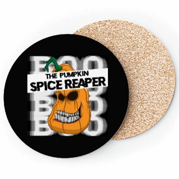 Discover Pumpkin spice reaper halloween style coffee Coasters