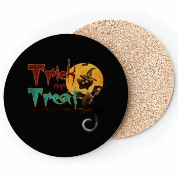 Discover Trick or Treat Black Cat Coasters