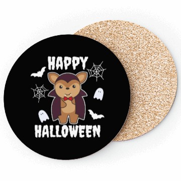 Discover Deer Happy Halloween Cute Devil Vampire Costume Coasters