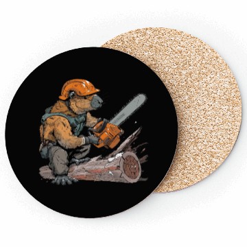 Discover Beaver Lumberjack Chainsaw Coasters