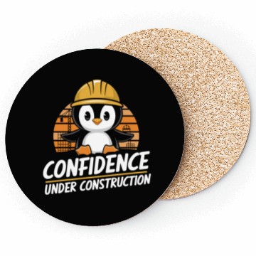 Discover Self-Confidence Penguin Under Construction Coasters