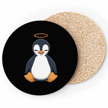 Discover Peaceful Penguin with Halo Design Coasters