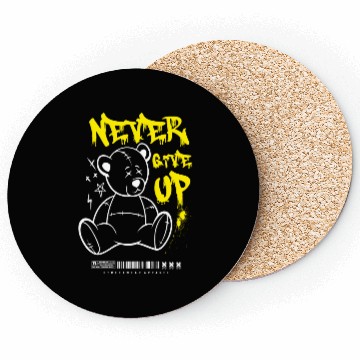 Discover Teddy Bear "Never Give Up" Coasters