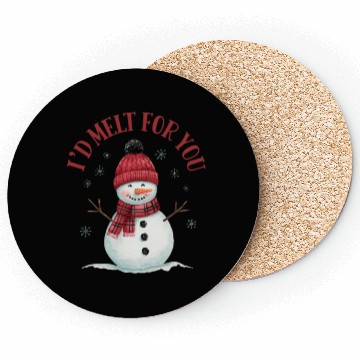 Discover I'd Melt for You - Cute Snowman Christmas Coasters