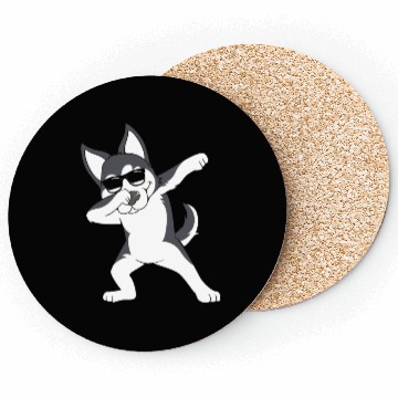 Discover Cute Siberian Husky Dabbing Dog With Sunglasses Coasters