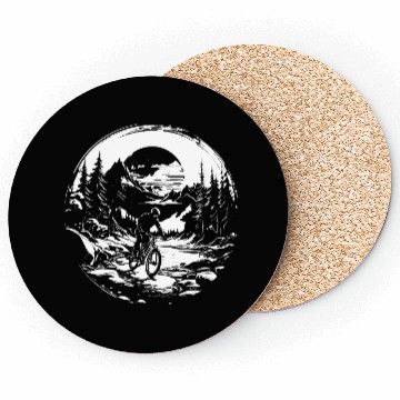 Discover Mountain Biker Graphic Coasters