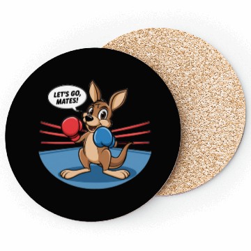 Discover The kangaroo is in a boxing pose Coasters