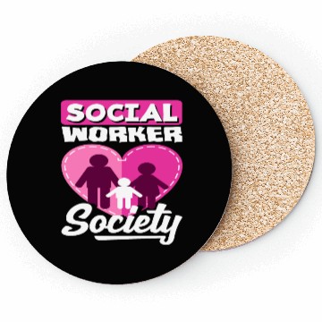 Discover Social Worker Society Heart Family Coasters