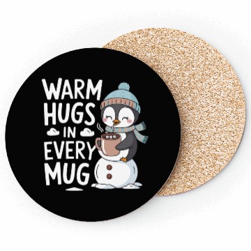 Discover Warm Hugs in Every Mug Cozy Penguin Winter Magic Coasters