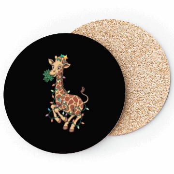 Discover Funny Christmas Tree Giraffe Lover Gift Love Giraf Coasters