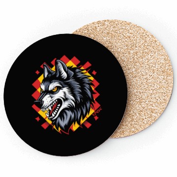 Discover The Big Bad Checkered Pattern Wolf Coasters