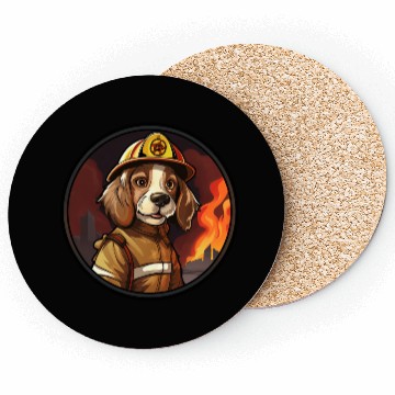 Discover Dogs Firefighter Coasters