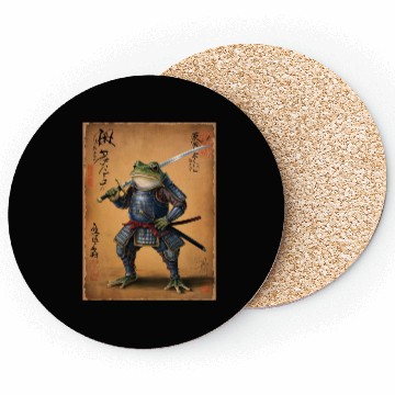 Discover frog samurai warrior Japanese vintage retro stlye Coasters