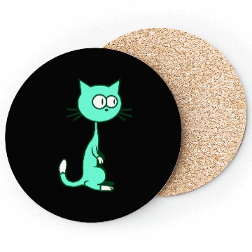 Discover Curious Cat Looks Confused Funny Cute Silly Face Coasters