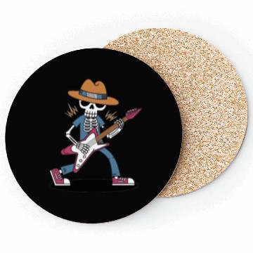 Discover skeleton guitar player Coasters