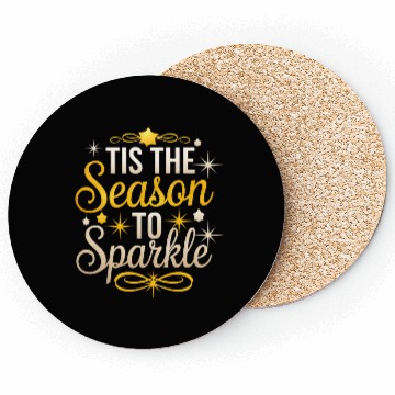 Discover Tis the Season to Sparkle Christmas Eve Cheer Coasters