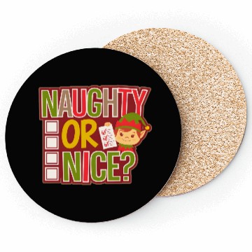 Discover Playful Elf Naughty or Nice Holiday Fun Coasters