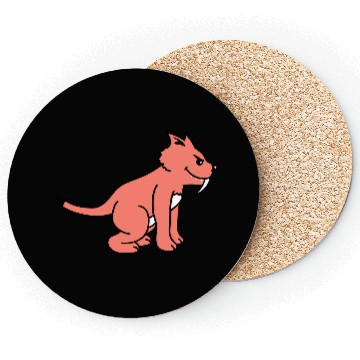 Discover Bad Wild Cat Sabre Tooth Tiger Long Teeth Tiger Coasters