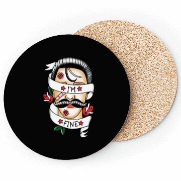Discover I'm Fine Beat up Gentleman Coasters