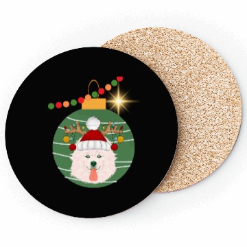 Discover Christmas Samoyed style Coasters