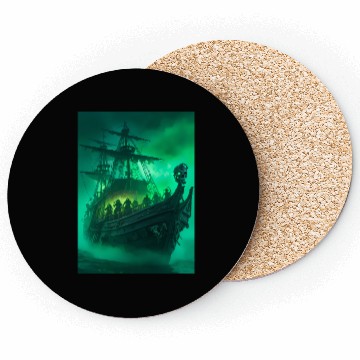 Discover Ghost Ship Coasters - Haunting Pirate Ship in Fog