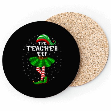 Discover The Teacher Elf Christmas Coasters