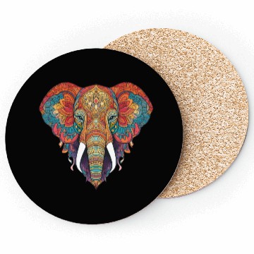 Discover elephant animal zentangle artwork Coasters