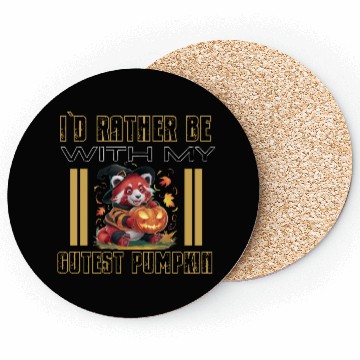 Discover I`D Rather Be With My Cutest Pumpkin Fall Design Coasters
