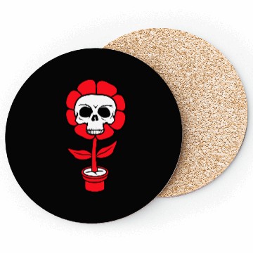Discover Evil Skull Flower Horror Halloween Skeleton Head Coasters