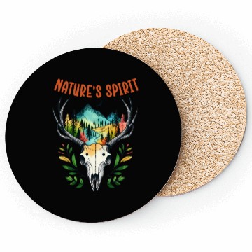 Discover Nature's Spirit - Deer and Mountain Silhouette Coasters