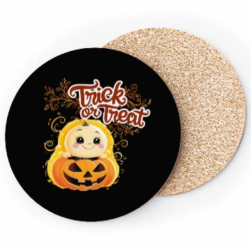 Discover Cute Pumpkin Trick or Treat Halloween Design Coasters