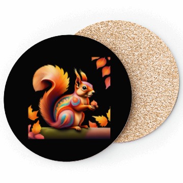 Discover Fall Squirrel Alebrije Coasters