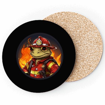Discover Frog Firefighter Coasters
