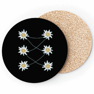 Discover White Alps Edelweiss Flower Mountain Hiking Flower Coasters