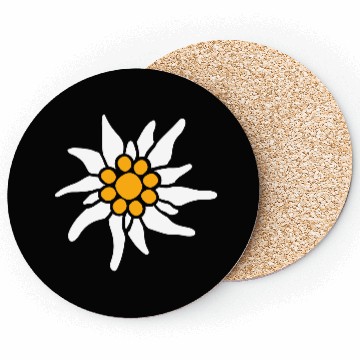 Discover White Alps Edelweiss Flower Mountain Hiking Flower Coasters