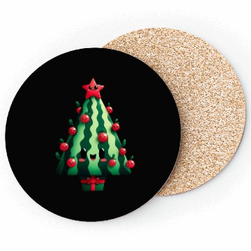 Discover Christmas tree watermelon design Coasters