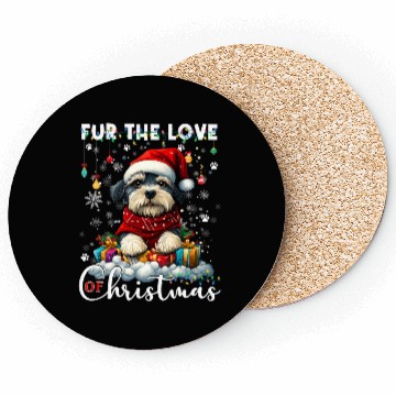 Discover Shih Tzu Christmas Tree Lights Decorations Dog Coasters