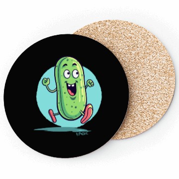 Discover A Happy Running Pickle Coasters