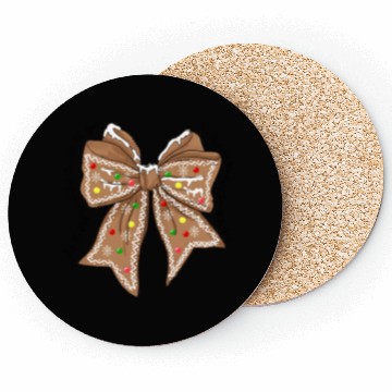 Discover Gingerbread Croquette Bow DTF transfer Coasters