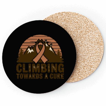Discover Mountain Climbing Cancer Awareness Retro Design Coasters