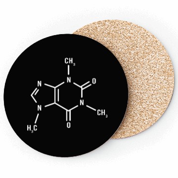 Discover Funny Organic Chemistry Caffeine Molecule Coasters