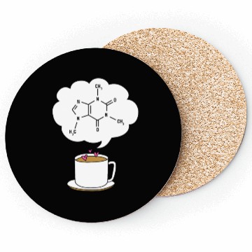 Discover Organic Chemistry Coffee Lover Caffeine Molecule Coasters