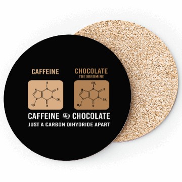 Discover Caffeine Chocolate Funny Organic Chemistry Coasters